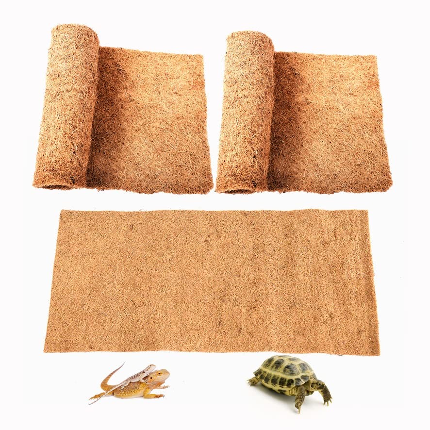 Reptile Carpet Natural Coconut Fiber, 36″ x 18″ Tortoise Carpet Mat for Pet T…