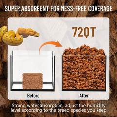 Riare 10LB Coconut Chip Substrate for Reptiles, 72 Quart Bedding