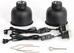 5.5 Inch Reptile Light Fixture with Dimming/Separate Switches, 2 Packs Deep Dome