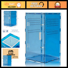 8x8x12 Acrylic Reptile Tank – Cyberpunk Blue Terrarium for Geckos & Small Reptil