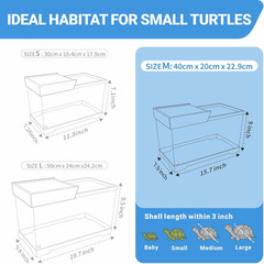 Turtle Tank Kit(Tank+Lamp+Filter), Upgrade PC Turtle Tank Starter Kit with Adjus