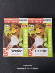 Reptile Heat Lamp Bulbs 100W 2 Pack Basking Light Heat Bulb for Reptiles, UVA