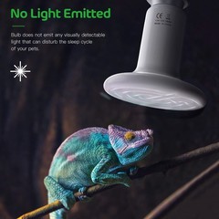 2 Pack 100W Ceramic Heat Emitter Reptile Heat Bulbs for Amphibian Chicken Dog