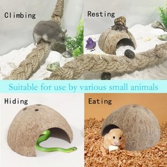 Hodpyihc 2PCS Hermit Crab Accessories，25.9inx1.58in Reptile Climbing Rope，Nat…