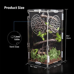 Jumping Spider Enclosure, Acrylic Praying Mantis Habitat, 8″*4″*4″ Insect