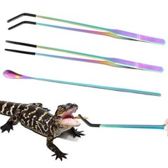 LveSunny 3PCS Stainless Steel Reptile Feeding Tongs, Reptile Tweezers Set wit…