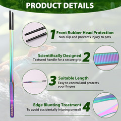 Reptile Feeding Tongs, Stainless Steel Reptile Tweezers Set, 10.6″ Straight & Cu