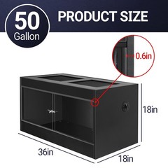 50 Gallon PVC Reptile Tank Enclosure Sliding Door & Top Screen Warm Habitat