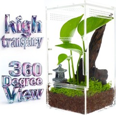 ACRYLIC TERRARIUM HABITAT Spider Tarantulas Reptiles Enclosure Magnetic Doors
