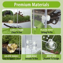 Large Jumping Spider Enclosure, 2 in 1 Ventilated Reptile Terrarium for Praying