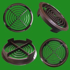 8x Brown Vivarium Reptile Push Fit Circle Air Vent, 110mm Width, 100mm Hole
