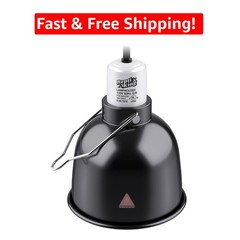 Indoor Reptile Light Fixture, 5.5” Deep Dome UVB/Heat Lamp, Long Lasting Design
