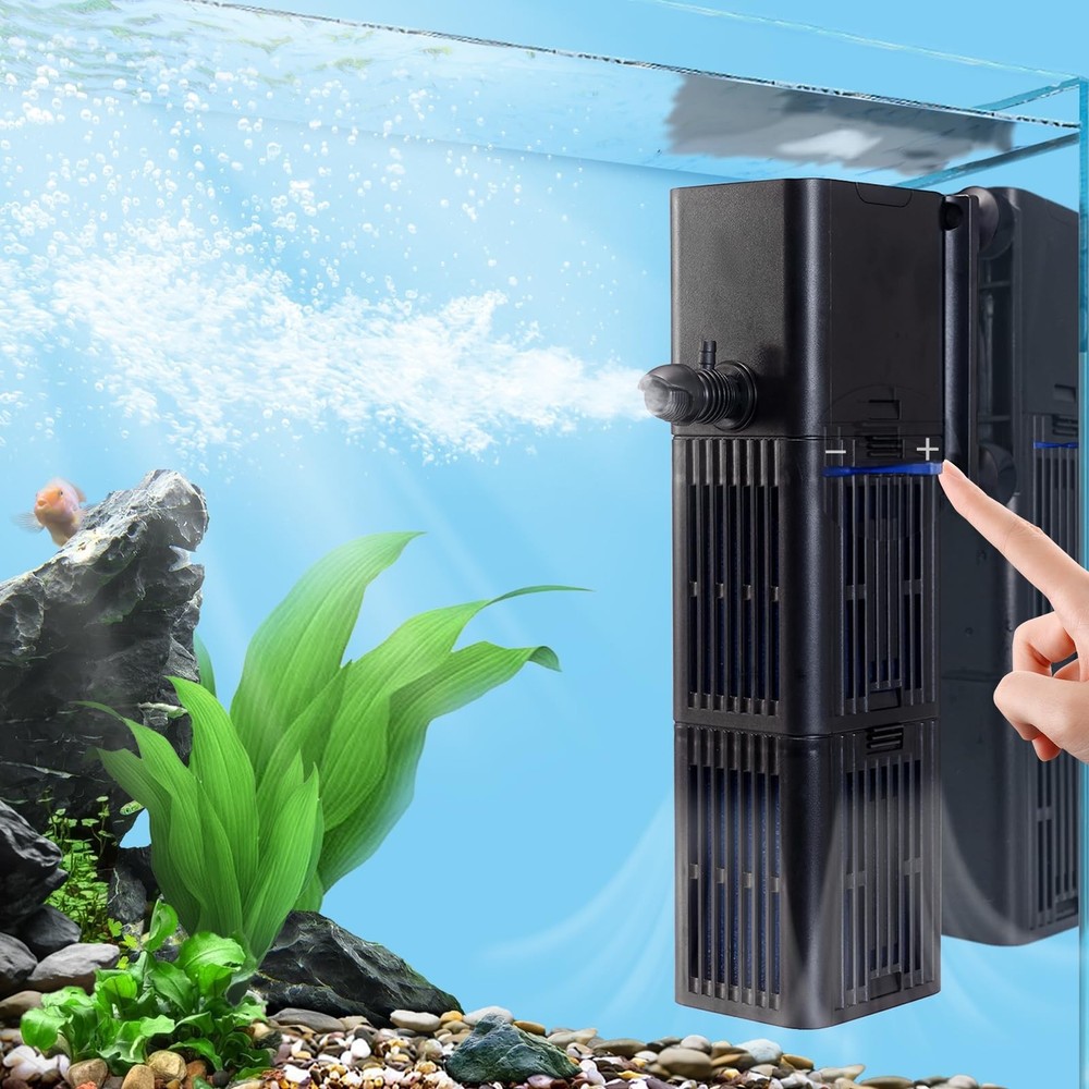 Aquarium Filter Water Flow Adjustable for 20-75 Gallon Fish Turtle Tank 264GP…