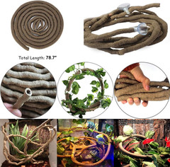 Bearded Dragon Tank Accessories Lizard Large Hammock Jungle Climber Vines Fle…