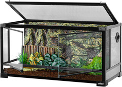 Glass Reptile Terrarium, 32″X16″X16″ Bearded Dragon Tank with One-Hand Opening F