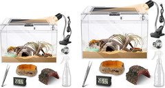 Reptile PC Terrarium,Anti Breakage 12X7X9 Inch and Reptile PC Terrarium,Anti Bre