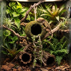 Reptile Hide Climbing Ladder Crested Gecko Tank Accessories Decor (71 chars)
