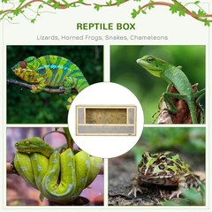 Wooden Reptile Terrarium for Chameleon Lizard Snake Frog Turtle
