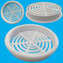 50x White Vivarium Reptile Push Fit Round 65mm Air Vents, 60mm Hole, Ventilation