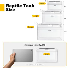 Reptile Tank 7 Piece Starter Kit with Escape Proof Locking Lid Small | All in On