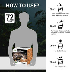 72 Quart Reptiles Coconut Chip Substrate, Coco Husk Reptiles Bedding for Ball Py