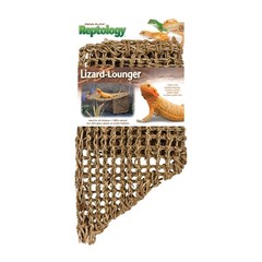 Reptology Lizard Lounger Corner Triangle with Ladder– 100% Natural Seagrass F…