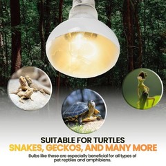 100W Reptile Heat Lamp Bulbs – UVA Daylight Basking Light for Turtles, Lizards,