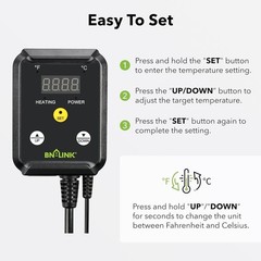 Push Button Digital Heat Mat Thermostat – Ideal for Seed Germination & Reptiles