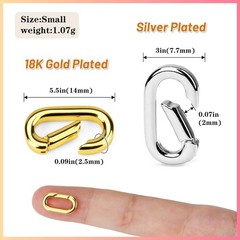 4 PCS 18K Gold Plated Carabiner Clasps and Closures and 4 PCS Silvery Claps f…