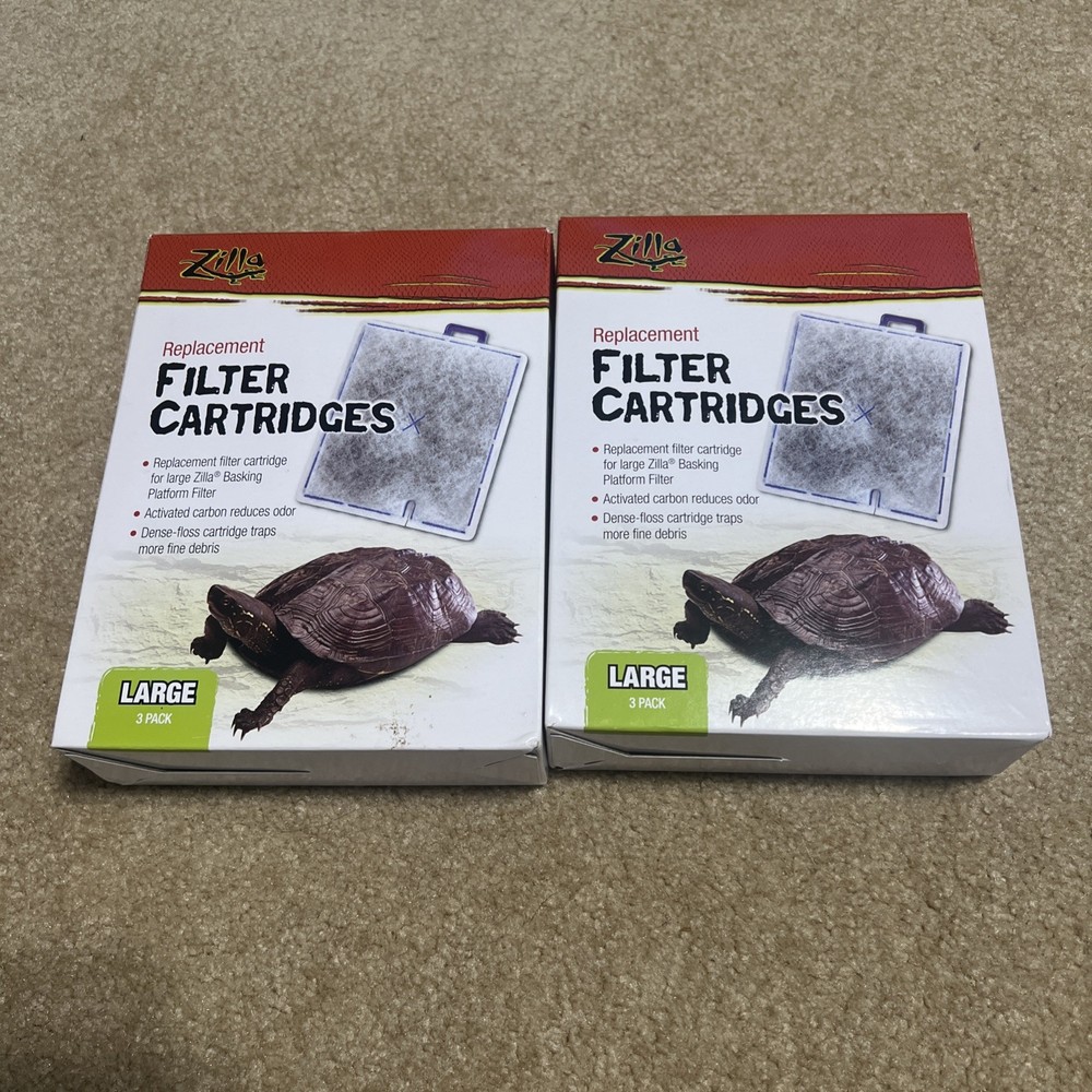 Zilla Reptile Pet Terrarium Water Filter Replacement Cartridge Large, 3-Pack