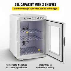 VEVOR Reptile Incubator 25L Digital Egg Incubator 2-42°C for Small Reptiles