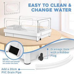 Acrylic Turtle Tank Starter Kit with Light & Filter – White
