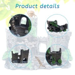 kathson Bearded Dragon Tank Castle Decorations,Reptile Hammock Reptiles Habit…
