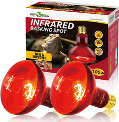 REPTI ZOO 2 Pack Infrared Heat Lamp, 100W Reptile Heat Emitter Infrared Basking
