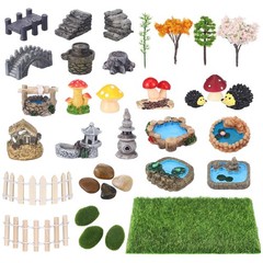 34 Pcs Miniatures Garden Jumping Spider Enclosure Accessories Set Outdoor Fai…
