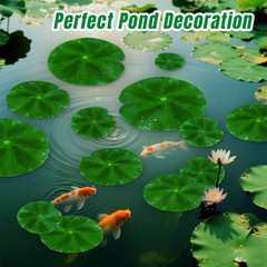 RAINFLOW 18PCS Lily Pads for Ponds Artificial Pond Plants Floating Flowers fo…