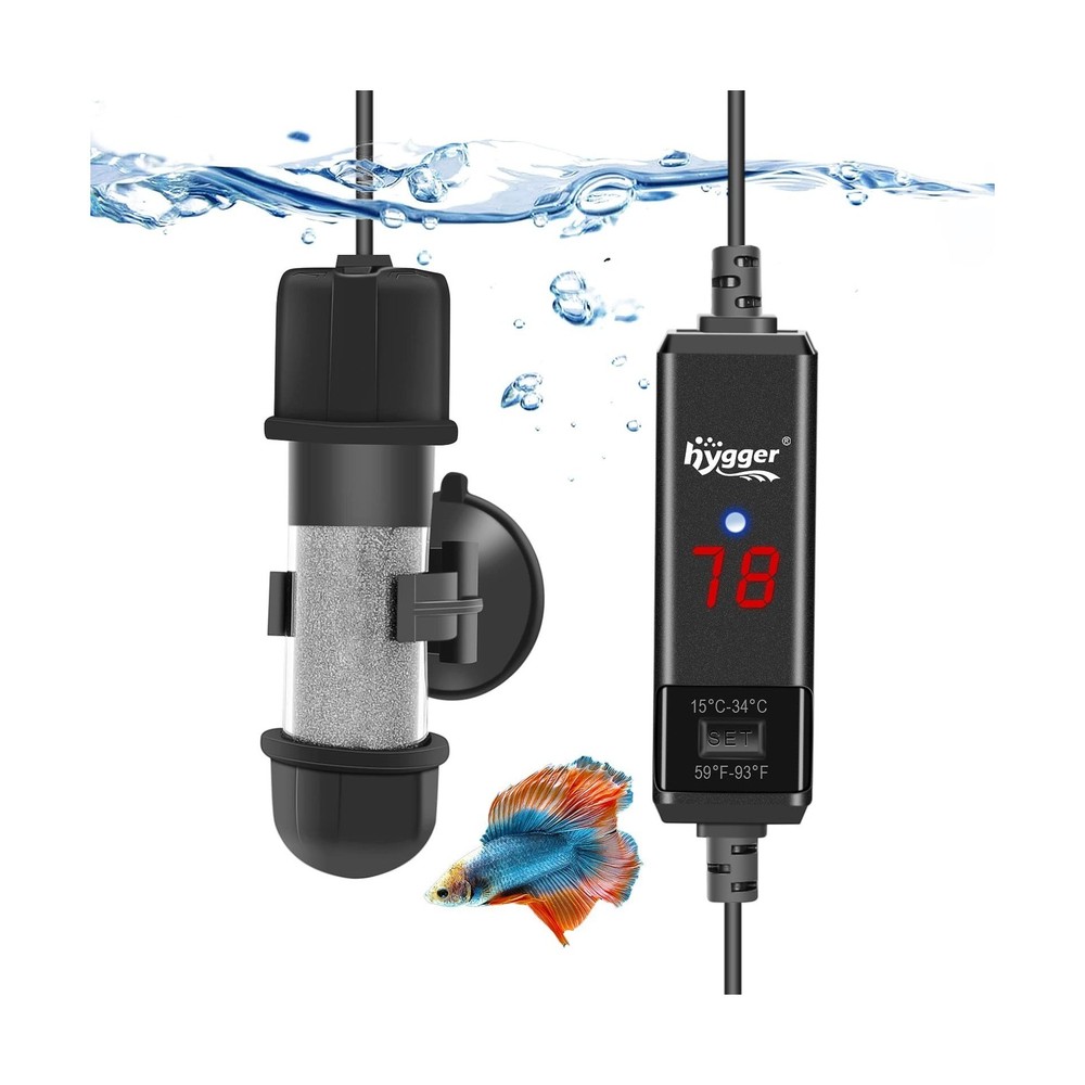 hygger Small Aquarium Betta Heater, Submersible Fish Tank Heater 10W/25W/50W/…