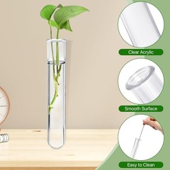 15pc Clear Plant Propagation Tubes Acrylic Test Tube for Flowers Hydroponic Vase