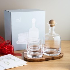 Cork & Mill Whiskey Decanter Set, Hand-Blown Lead-Free Crystal 800ml Liquor D…