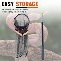Snake Catcher Net with Secure Drawstring Telescopic Reptile Catch Stick Tool