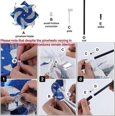 Hausse 10 Pack Reflective Pinwheels with Stakes (Assembly Required), Extra Spark