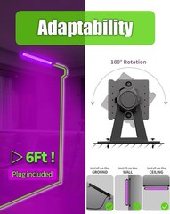 42W LED Black Light Bar, IP66 Waterproof Blacklight Bar with 6ft