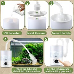 Smart Reptile Fogger Humidifiers with Humidity Control, Reptile Terrarium Hum…