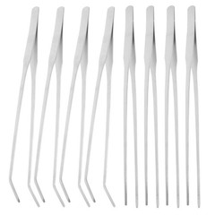 8Pcs Reusable Stainless Steel Feeding Tweezers for Aquarium and Terrarium Use