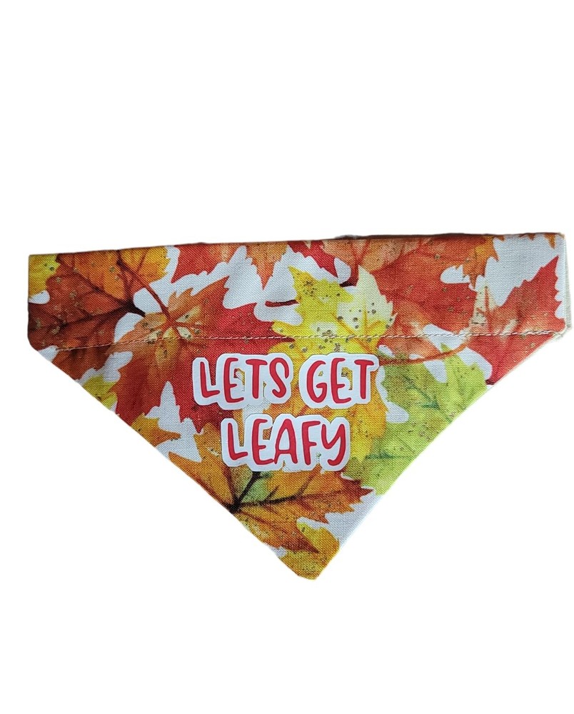 Let’s Get Leafy Fall Over-the-Collar Dog Bandana X-Small Size Autumn