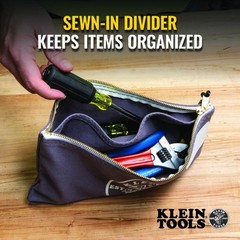 Klein Tools 55578 Zipper Bag with Divider, No. 10 Canvas, 7-Inch x 12-1/2-Inc…