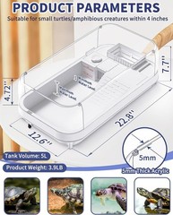 Kit de acuario para tortugas, kit de inicio para tanque de tortugas con bomba y