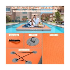 Inflatable Floating Dock Air Platform, 6/8/10ft Air Dock Platform Floating Is…