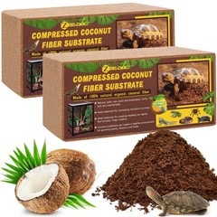 ZeeDix 2 Pack Coconut Fiber Substrate, 100% Organic Coconut Husk Coco Coir Brick