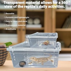 PINVNBY Reptile Feeding Box 8 PCS Snake Breeding Box Reptile Transport Contai…